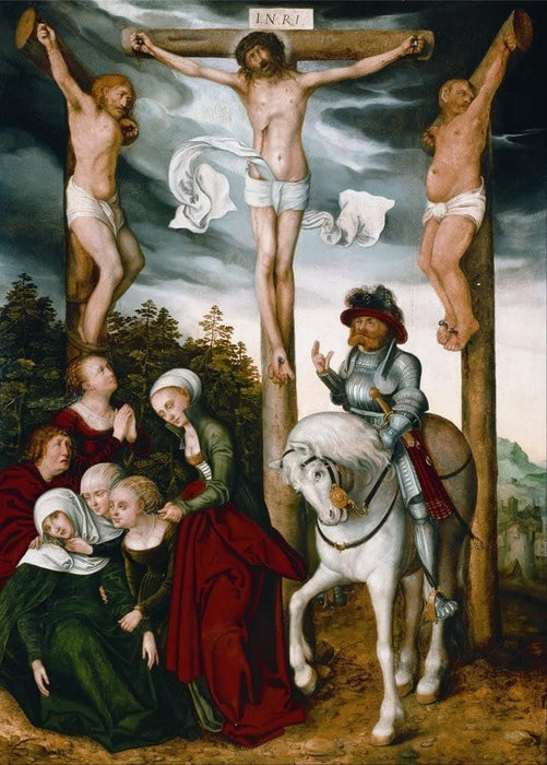 Lucas Cranach The Elder 'Crucifixion of Christ', 1500's, Germany, Reproduction 200gsm A3 Vintage Classic Art Poster