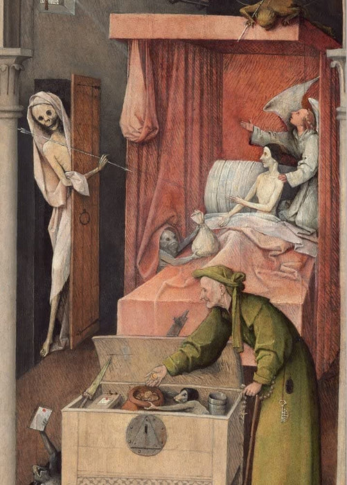 Hieronymus Bosch 'Death and The Miser, Detail', Netherlands, 1485-90, Reproduction 200gsm A3 Vintage Classic Art Poster
