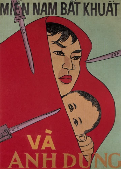Vintage Vietnam War Propaganda 'The South is Unbending and Heroic', Vietnam, 1955-75, Reproduction 200gsm A3 Vintage Propaganda Poster