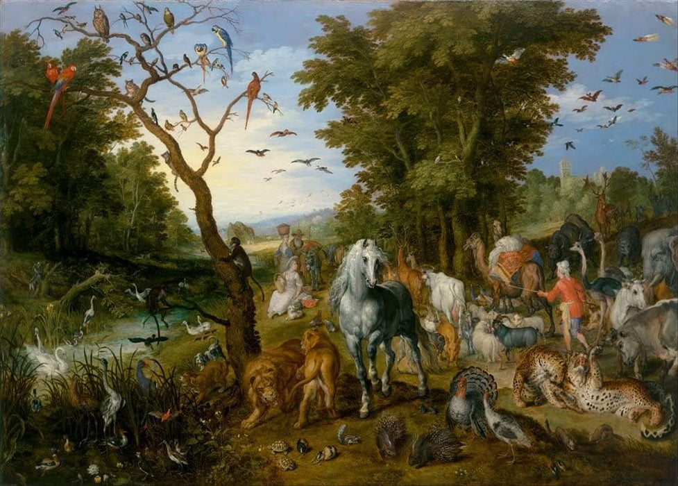 Jan Brueghel The Elder 'The Entry of The Animals into Noah's Ark', Flemish, 1613, Reproduction 200gsm A3 Vintage Classic Art Poster
