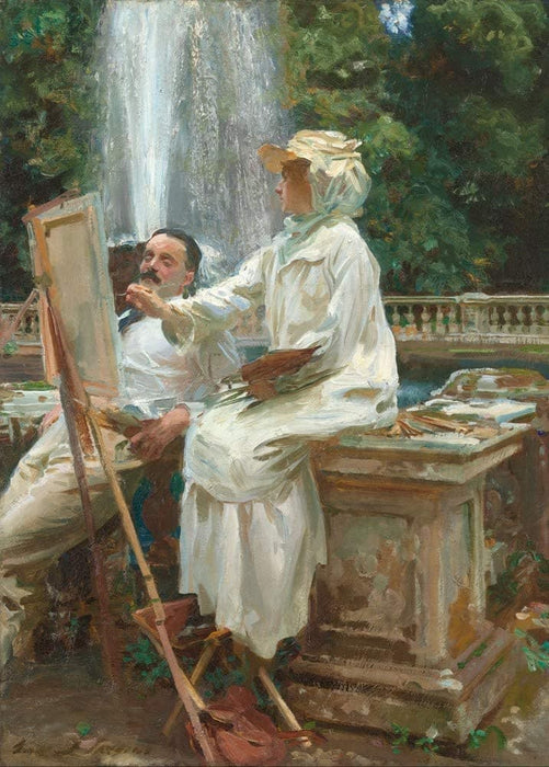 John Singer Sargent 'The Fountain, Villa Torlonia, Frascati, Italy, Detail', U.S.A, 1907, Reproduction 200gsm A3 Vintage Classic Art Poster