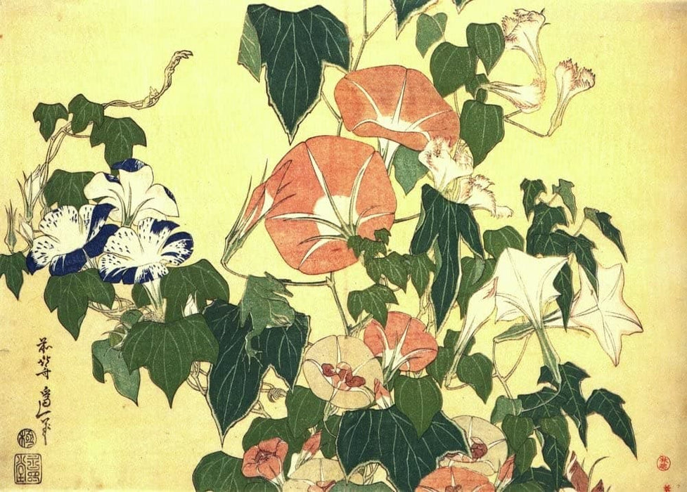 Hokusai 'Convolvulus and Tree-Frog', Japan, 18-19th Century, Reproduction 200gsm A3 Ukiyo-e Classic Art Poster