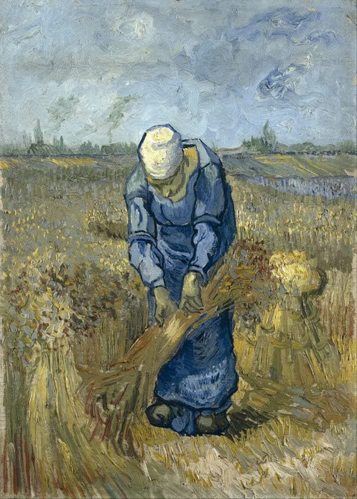 Vincent Van Gogh 'Peasant Woman Binding Sheaves, After Millet', 1899, Netherlands, Reproduction 200gsm A3 Vintage Classic Art Poster