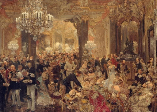 Adolph von Menzel 'The Dinner at The Ball, Detail', German Realism, 1878, Reproduction 200gsm A3 Vintage Classic Art Poster - World of Art Global Limited