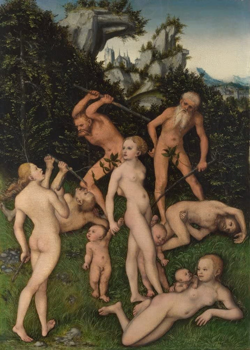 Lucas Cranach The Elder 'The Fruits of Jealousy. The Close of The Silver Age', 1530, Germany, Reproduction 200gsm A3 Vintage Classic Art Poster