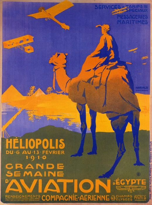 Vintage Travel Egypt 'General Aviation Week', 1910, Reproduction 200gsm A3 Vintage Travel Poster