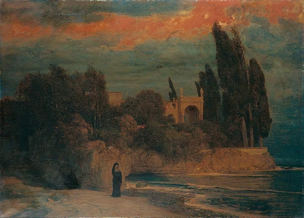 Arnold Bocklin 'Villa by The Sea', Switzerland, 1871-74, Reproduction 200gsm A3 Vintage Classic Art Poster - World of Art Global Limited