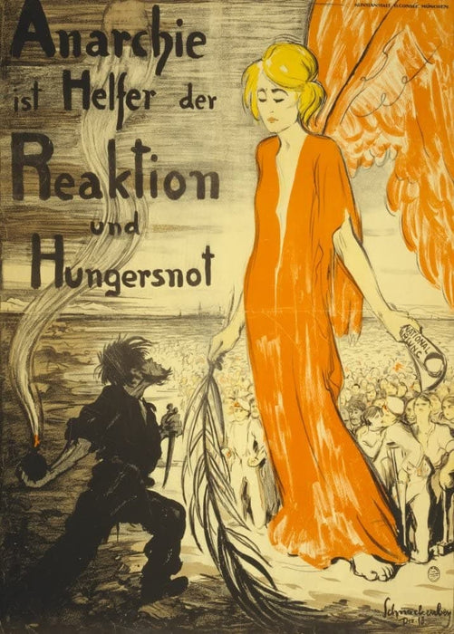 Vintage German WW1 Propaganda 'Anarchy and Famine', Germany, 1914-18, Reproduction 200gsm A3 Vintage German Propaganda Poster
