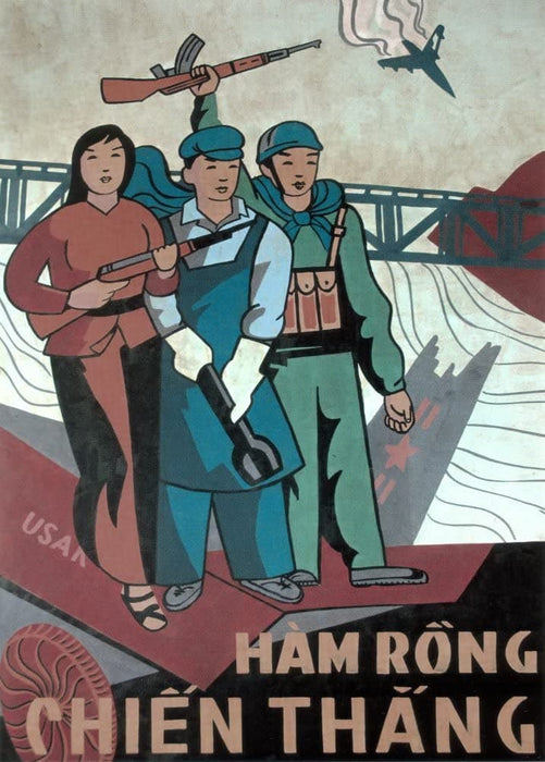 Vintage Vietnam War Propaganda 'Victory at Ham Rong', Vietnam, 1955-75, Reproduction 200gsm A3 Vintage Propaganda Poster