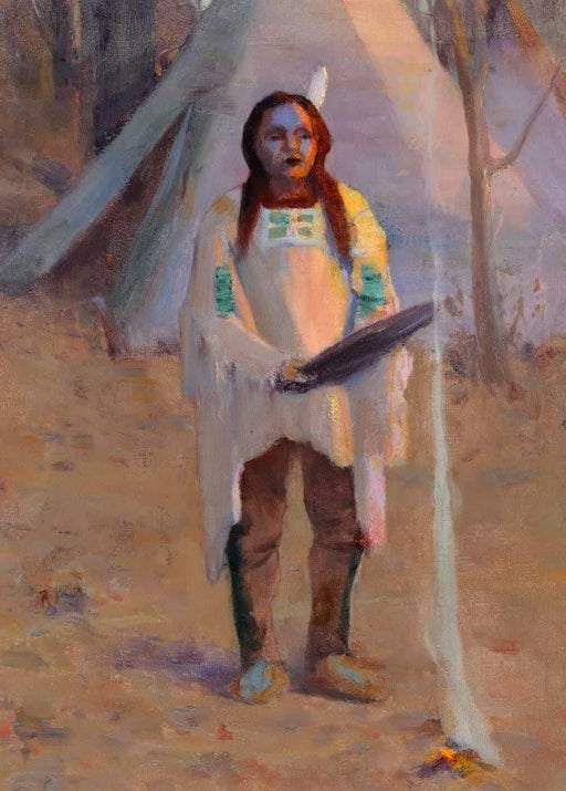 Eanger Irving Couse 'The Purification Rites, Detail', U.S.A, 1800's, Reproduction 200gsm A3 Vintage Classic Native American Art Poster - World of Art Global Limited