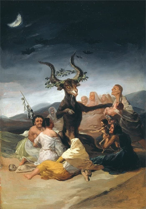 Vintage Occult and Magic 'Witches Sabbath. The Great He Goat', by Francisco de Goya, Spain, 1797-98, Reproduction 200gsm A3 Vintage Poster