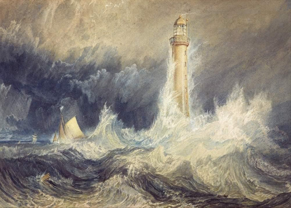 J.M.W Turner 'Bell Rock Lighthouse', England, 1819, Reproduction Vintage 200gsm A3 Classic Art Poster