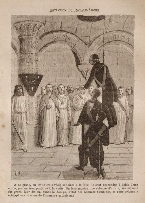 Vintage Occult and Magic, Freemasonry 'Initiation of The Royal Arch' from 'The Leo Taxil Hoax', 19th Century, Reproduction 200gsm A3 Vintage Poster