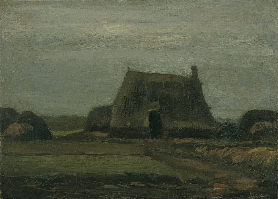 Vincent Van Gogh 'Farm with Stacks of peat', 1883, Netherlands, Reproduction 200gsm A3 Vintage Classic Art Poster
