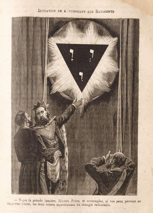 Vintage Occult and Magic, Freemasonry 'Initiation of The Building Steward' from 'The Leo Taxil Hoax', 19th Century, Reproduction 200gsm A3 Vintage Poster