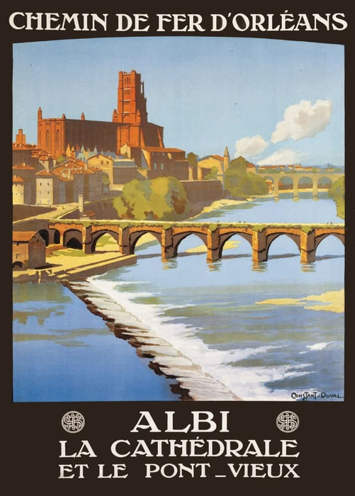 Vintage Travel France 'Albi La Cathedrale', Circa. 1920-30's, Reproduction 200gsm A3 Vintage Art Deco Poster