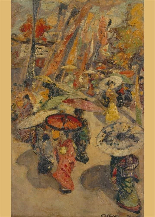 Edward Atkinson Hornel 'Street Scene, Tokyo', 1894, Scotland, Reproduction 200gsm A3 Vintage Classic Art Poster - World of Art Global Limited