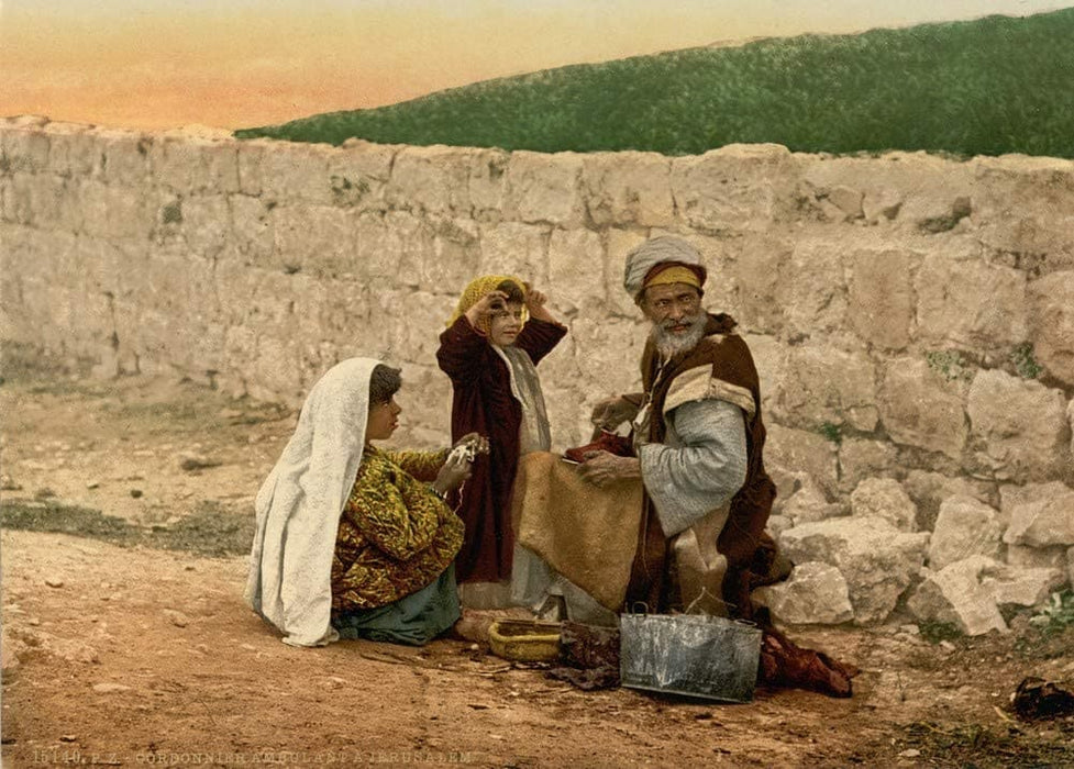 Itinerant Shoemaker of Jerusalem, Holy Land Antique Photo, 1890's, Reproduction 200gsm A3, Israel, Palestine, Vintage Travel Poster