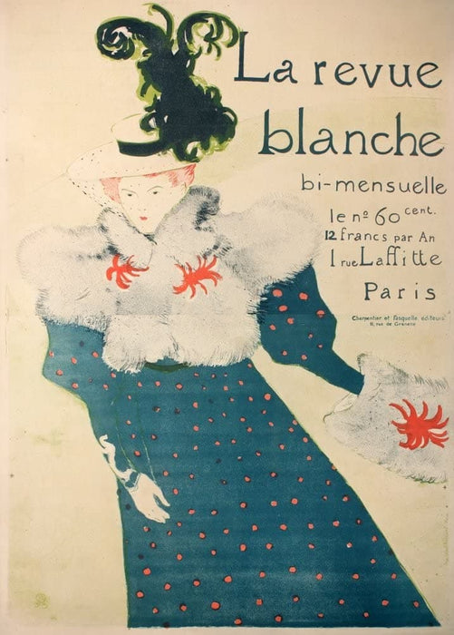 Henri de Toulouse-Lautrec 'La Revue Blanche', France, 1895, Reproduction 200gsm A3 Vintage Classic Art Nouveau Poster