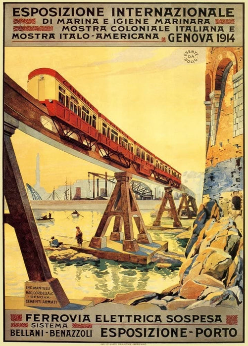 Vintage Travel Italy 'Genova International Exhibition', 1914, Reproduction 200gsm A3 Vintage Travel Poster