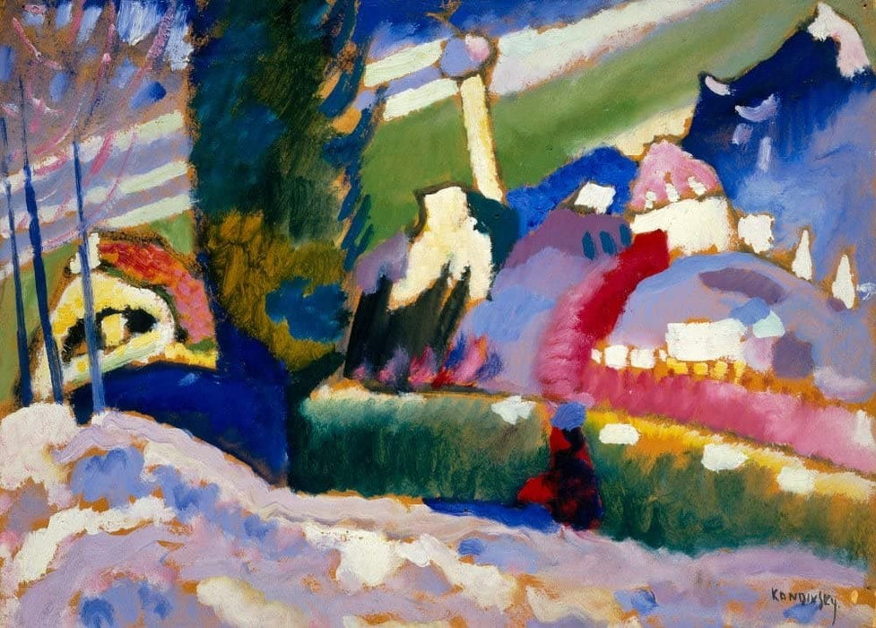 Kandinsky 'Winter Landscape with Church, Detail', Russia, 1910-1911, Reproduction 200gsm A3 Vintage Classic Art Poster