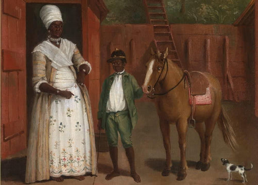 Agostino Brunius 'A Mother with her Son and a Pony, Detail', 1775, West Indian, Caribbean, Reproduction 200gsm A3 Vintage Classic Art Poster - World of Art Global Limited