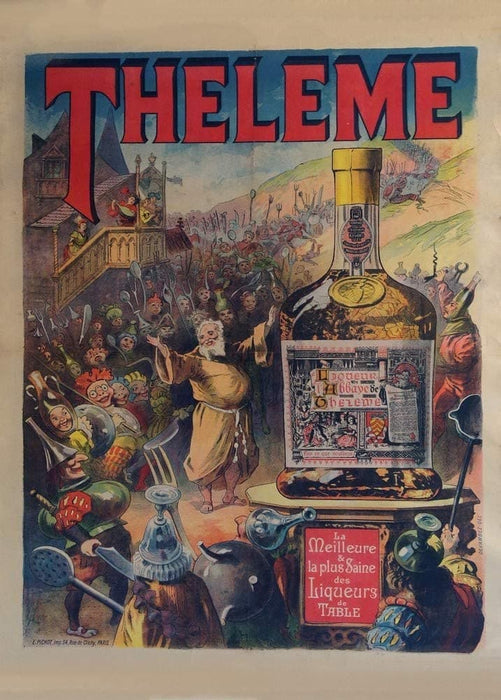 Vintage Beers, Wines and Spirits 'Theleme', France, 1954, Reproduction 200gsm A3 Vintage Poster
