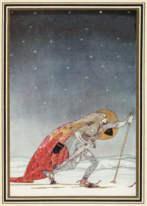 Kay Nielsen 'So The Man Gave him a Pair of Snow Shoes', from 'East of The Sun and West of The Moon', Denmark, 1914, Reproduction 200gsm A3 Vintage Classic Art Nouveau Poster