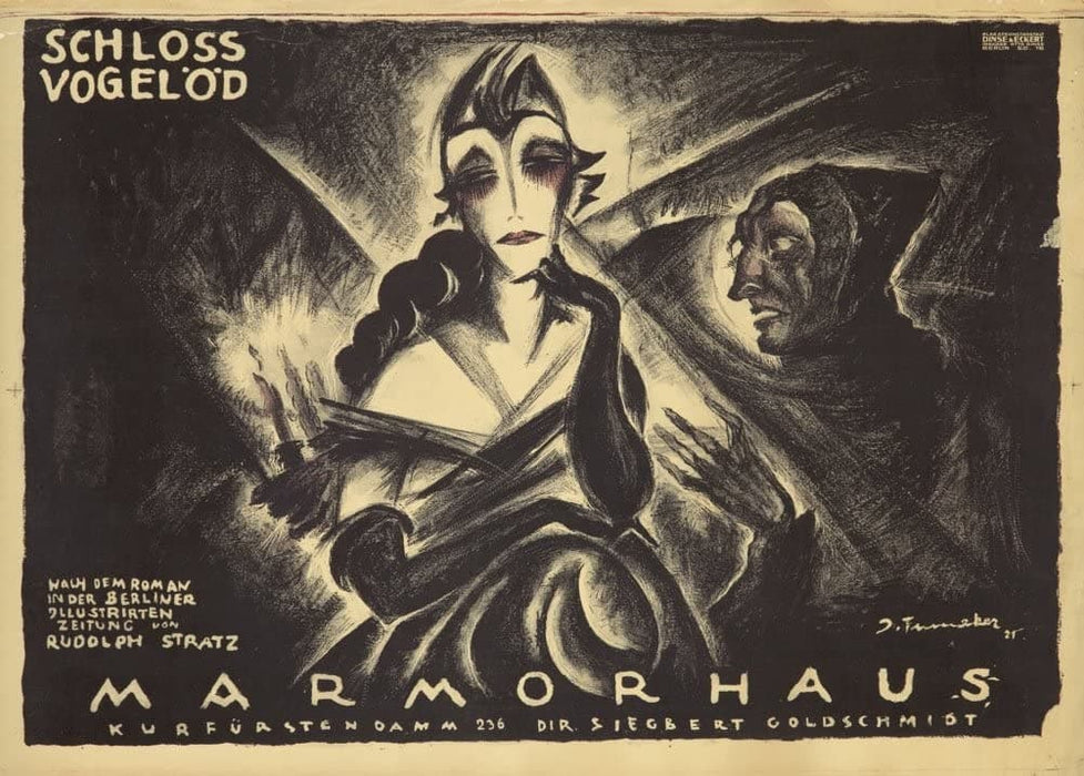 Vintage Film and Theatre 'Schloss Vogelod' Showing at The Marmorphaus, Berlin, Germany, 1920, Josef Fenneker, Reproduction 200gsm A3 Vintage Classic Movie Poster