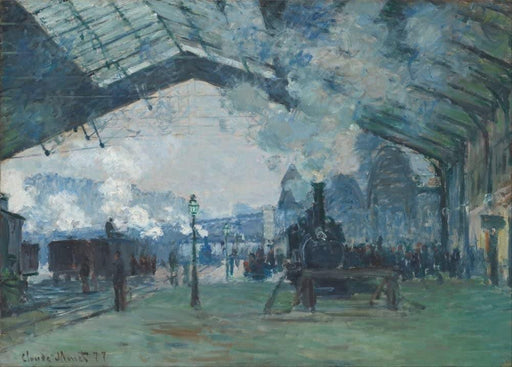 Claude Monet 'Saint-Lazare Station, The Train to Normandy', France, 1877, Impressionism, Reproduction 200gsm A3 Vintage Classic Art Poster - World of Art Global Limited
