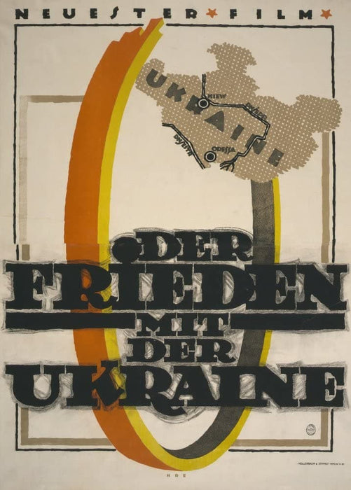 Vintage German WW1 Propaganda 'The Peace with Ukraine. Latest Movie', Germany, 1914-18, Reproduction 200gsm A3 Vintage German Propaganda Poster