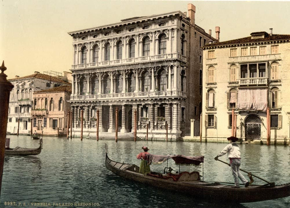 Vintage Travel Italy 'Rezzonico Palace, Venice', Circa. 1890-1910, Reproduction 200gsm A3 Vintage Travel Photography Poster