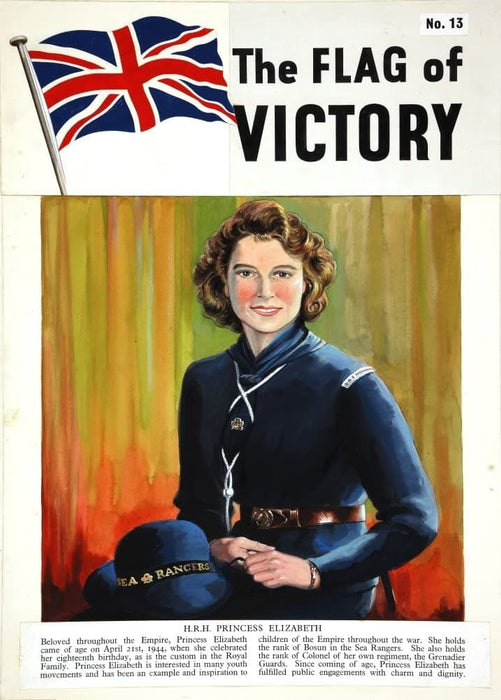 Vintage British WW11 Propaganda 'Her Royal Highness Queen Elizabeth II. Sea Ranger', England, 1939-45, Reproduction 200gsm A3 Vintage British Propaganda Poster