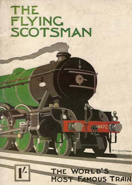 Vintage Travel Scotland 'The Flying Scotsman. The World's Most Famous Train', Circa. 1930-40's, Reproduction 200gsm A3 Vintage Art Deco Travel Poster