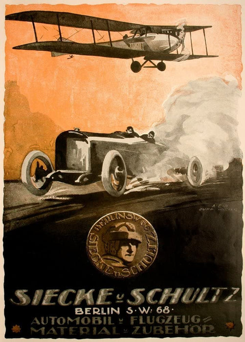 Vintage German WW1 Propaganda 'Siecke and Schult Aeroplane Manufacturers, Berlin', Germany, 1914-18, Reproduction 200gsm A3 Vintage German Aviation Poster
