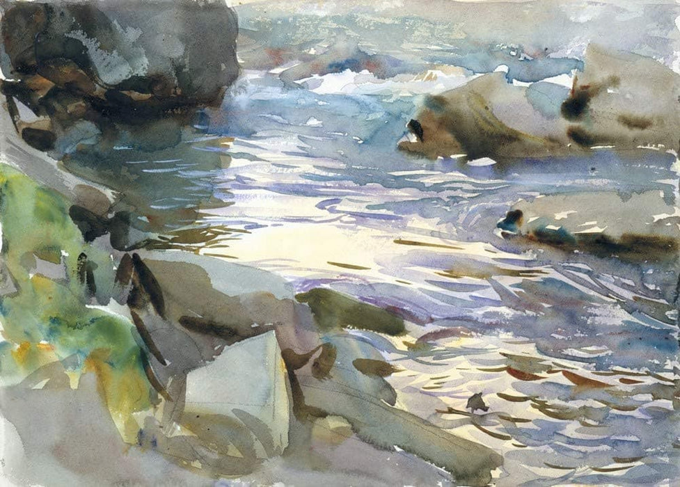 John Singer Sargent 'Stream and Rocks', U.S.A, 1901-08, Reproduction 200gsm A3 Vintage Classic Art Poster