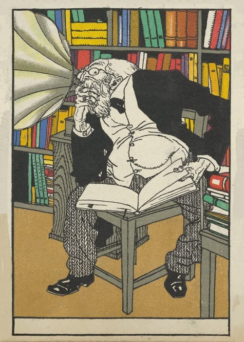 Wiener Werkstatte 'The Dialectician', Moriz Jung, Austria, 1911, Reproduction 200gsm A3 Vintage Art Nouveau Secession Poster