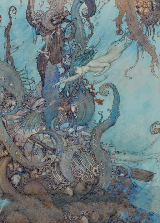 Edmund Dulac 'The Little Mermaid, Reproduction 200gsm A3 Vintage Classic Art Poster - World of Art Global Limited