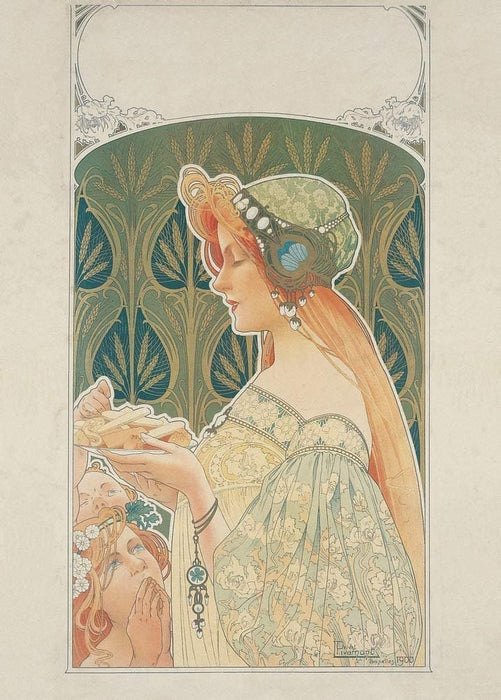 Henri Privat-Livemont 'Beukelaer Biscuits', Belgium, 1900, Reproduction 200gsm A3 Vintage Classic Art Nouveau Poster