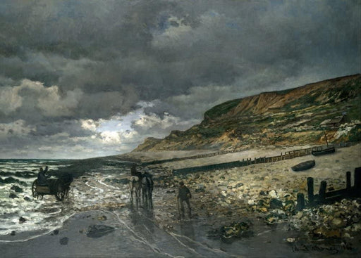 Claude Monet 'Heve Point at Low Tide, Detail', France, 1865, Impressionism, Reproduction 200gsm A3 Vintage Classic Art Poster - World of Art Global Limited