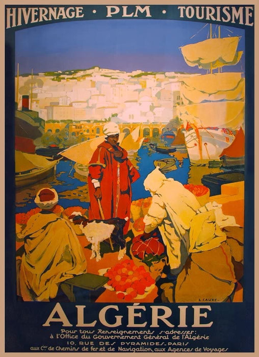 Vintage Travel Algeria 'Hivernage PLM Tourism', Algeria, 1930's, Reproduction 200gsm A3 Vintage Art Deco Travel Poster