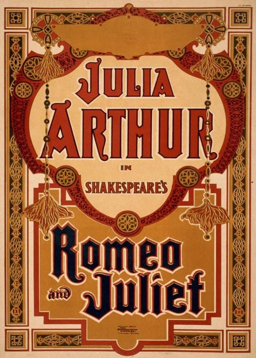 Vintage Film and Theatre 'Shakespeare. Romeo and Juliet', U.S.A, 1899, Reproduction 200gsm A3 Vintage Shakespeare Poster