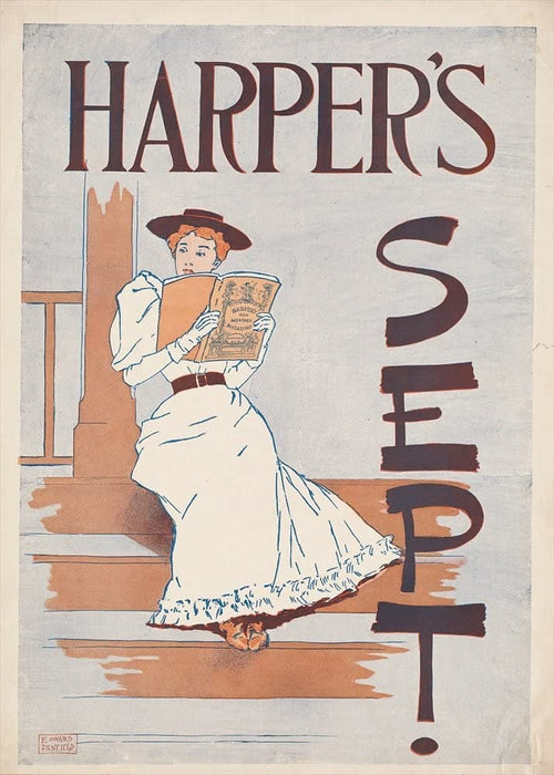 Vintage Literature 'A Quiet Read', U.S.A, 1893, Edward Penfield, Reproduction 200gsm A3 Vintage Art Nouveau Poster