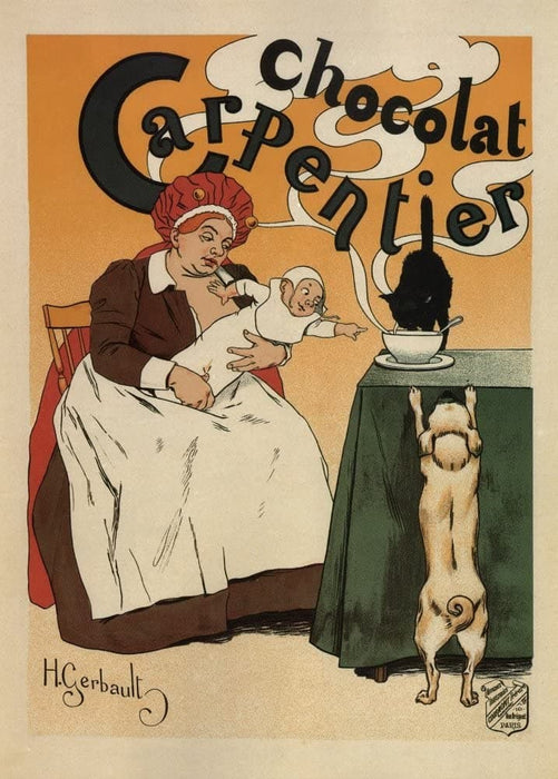 Vintage Groceries and Confectionery 'Chocolat Carpentier', France, 1907, Reproduction 200gsm A3 Vintage Poster