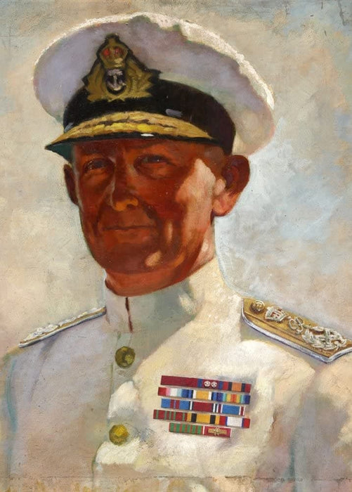 Vintage British WW11 Propaganda 'Portrait of Admiral Sir Andrew Cunningham', England, 1939-45, Reproduction 200gsm A3 Vintage British Propaganda Poster