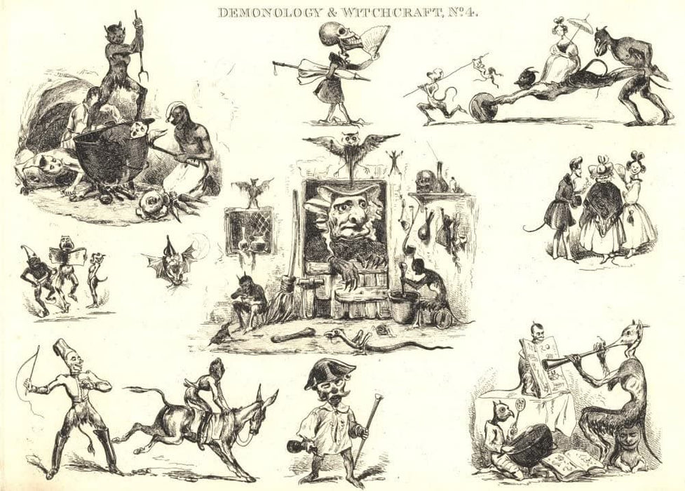 Vintage Occult and Magic 'Plate Four, from 'A Study for Demonology', Henry Heath, 1830-40, Reproduction 200gsm A3 Vintage Poster