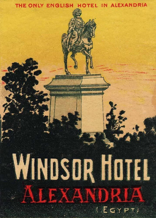 Vintage Travel Egypt 'Windsor Hotel, Alexandria', Reproduction 200gsm A3 Vintage Travel Poster