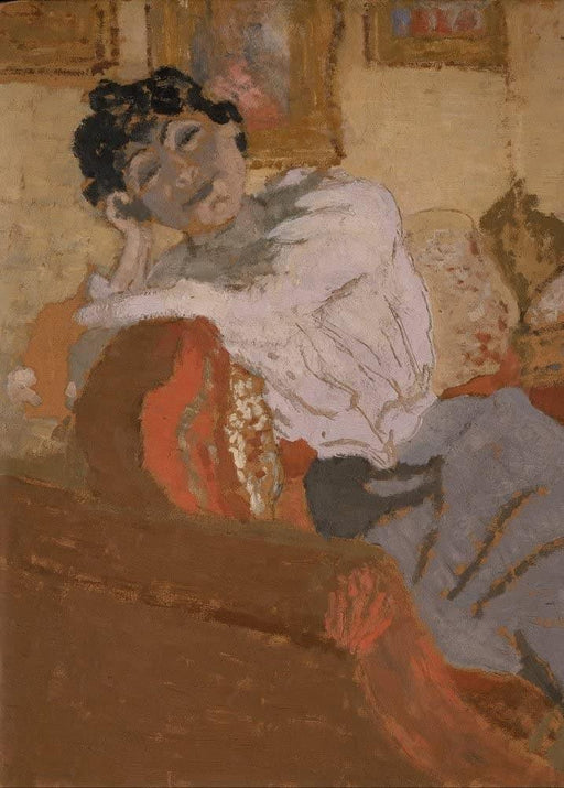 Edouard Vuillard 'Madame Hessel on The Sofa, Detail', France, 1900, Impressionism, Reproduction 200gsm A3 Vintage Classic Art Poster - World of Art Global Limited