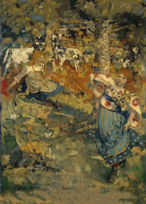 Edward Atkinson Hornel 'Summer', 1891, Scotland, Reproduction 200gsm A3 Vintage Classic Art Poster - World of Art Global Limited
