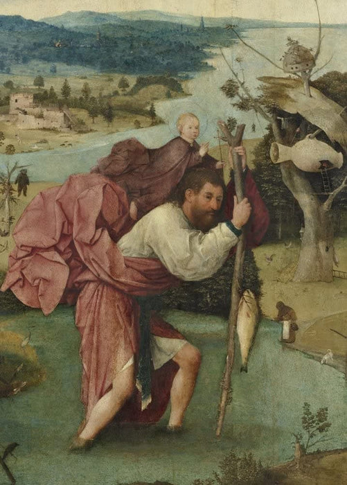 Hieronymus Bosch 'Saint Christopher, Detail', Netherlands, 1496-1505, Reproduction 200gsm A3 Vintage Classic Art Poster